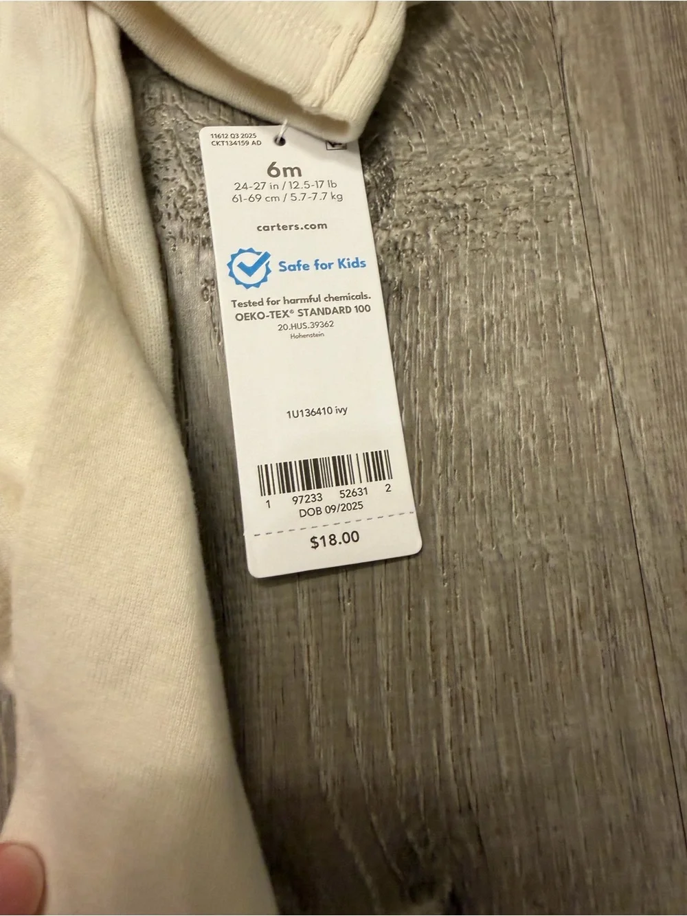 Carter's 3-Piece Baby Bodysuit Set with additional Bunny Crewneck - 6M- NWT‎